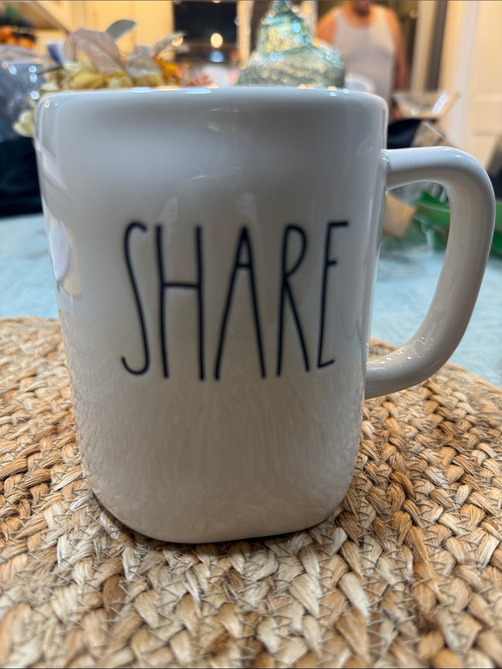 Rae Dunn White 'SHARE' Ceramic Coffee Mug
